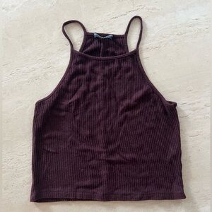 Brandy ❤️ Melville’s Ribbed Tank Top in Maroon